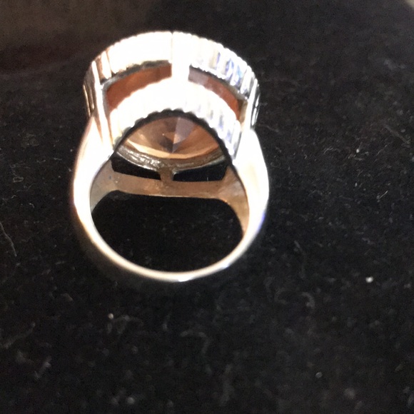 Citrine & Diamond Halo Statement Ring - Picture 7 of 9